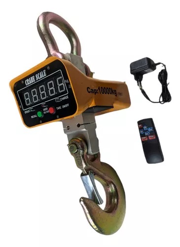 DINAMOMETRO MOD. OCS 2T 2000KG X 1KG Balanza de Gancho portatil con control remoto y bateria. Capacidad: 2000 kg x 1000 g. En acero carbono pintado y pantalla amplia para una mejor visualización