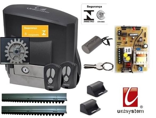 Kit de Motor Eléctrico 1HP para 2000 Kg  de 6 segundos + 3Mts. Cremallera + 2 Controles + 2 Imanes de fin de curso